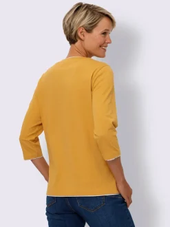 T-shirt à manches 3/4 pattes contrastées