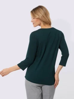 T-shirt à manches 3/4 velours élastique brillant