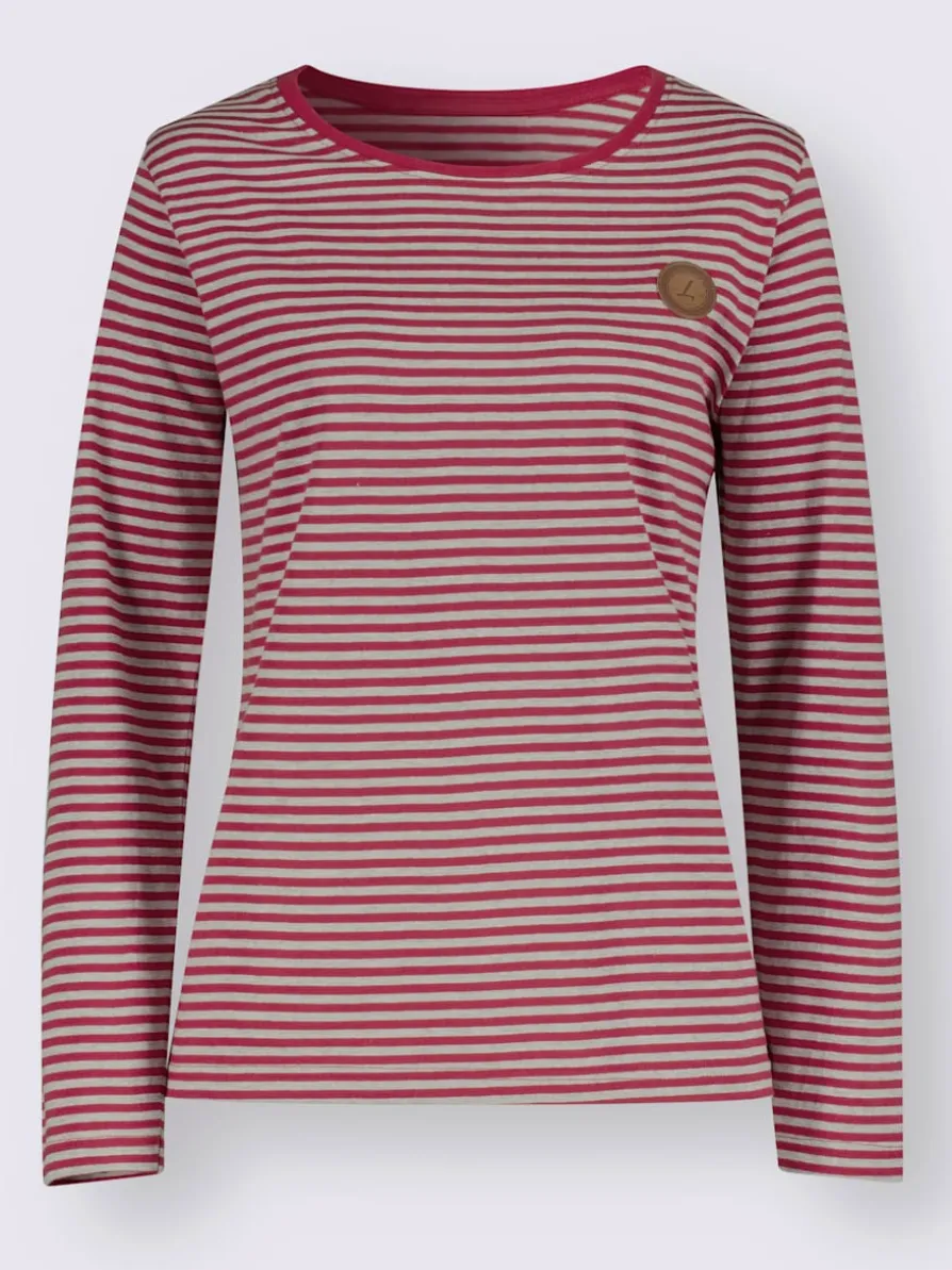 T-shirt rayé détails en qualité lisse