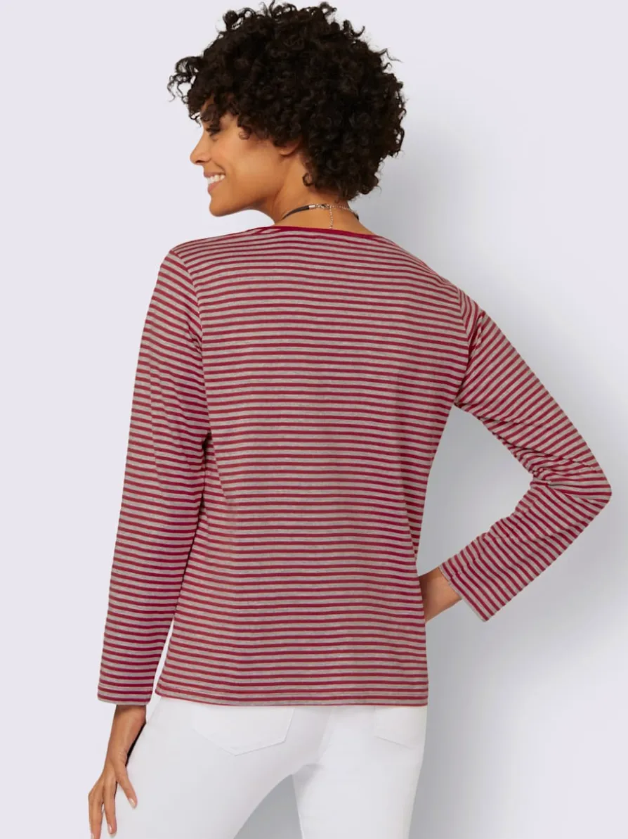 T-shirt rayé détails en qualité lisse