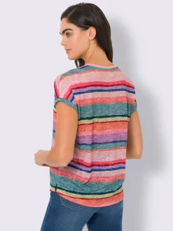 T-shirt séduisant motif à rayures