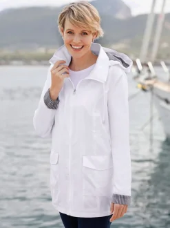 Veste capuche à doublure rayée