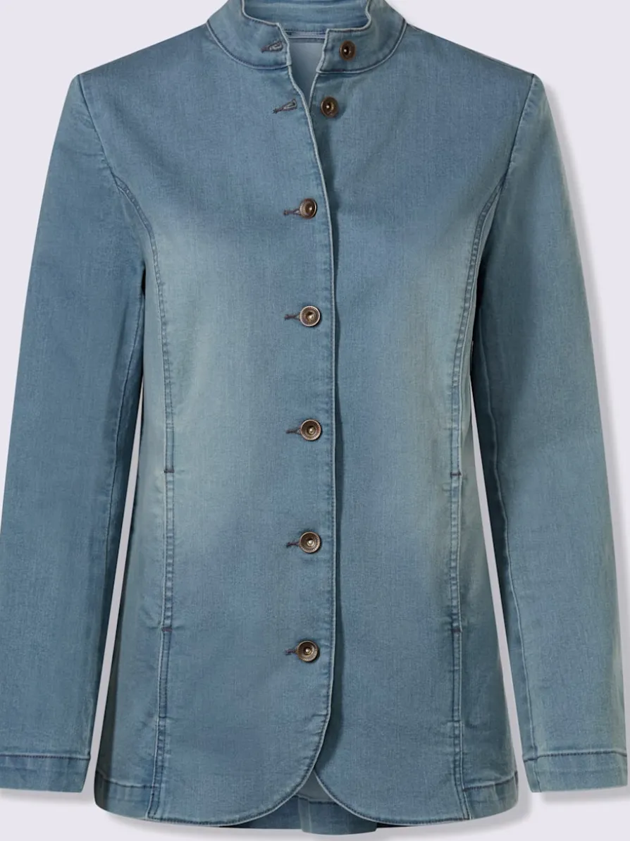 Veste en jean coutures princesse structurantes