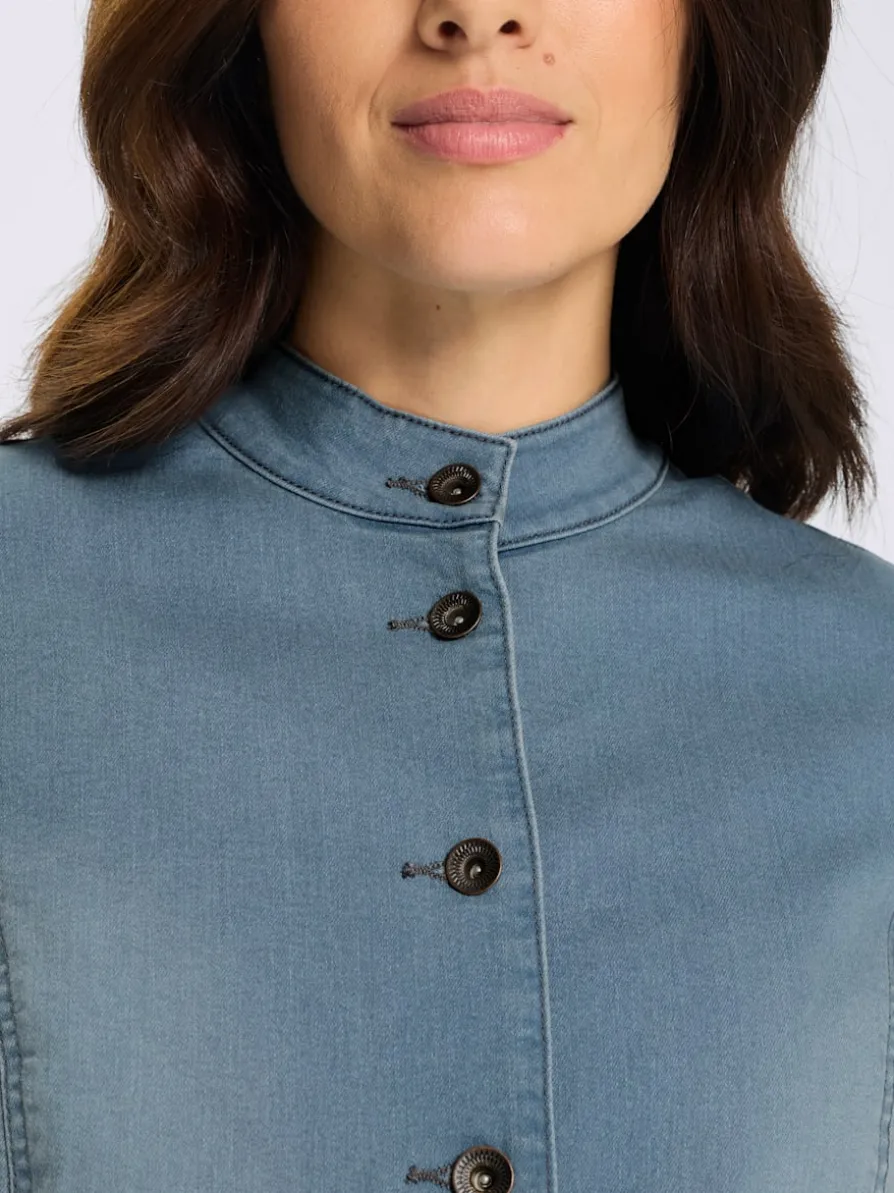Veste en jean coutures princesse structurantes