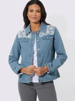 Veste en jean dentelle crochetée
