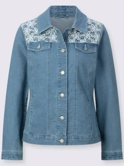 Veste en jean dentelle crochetée