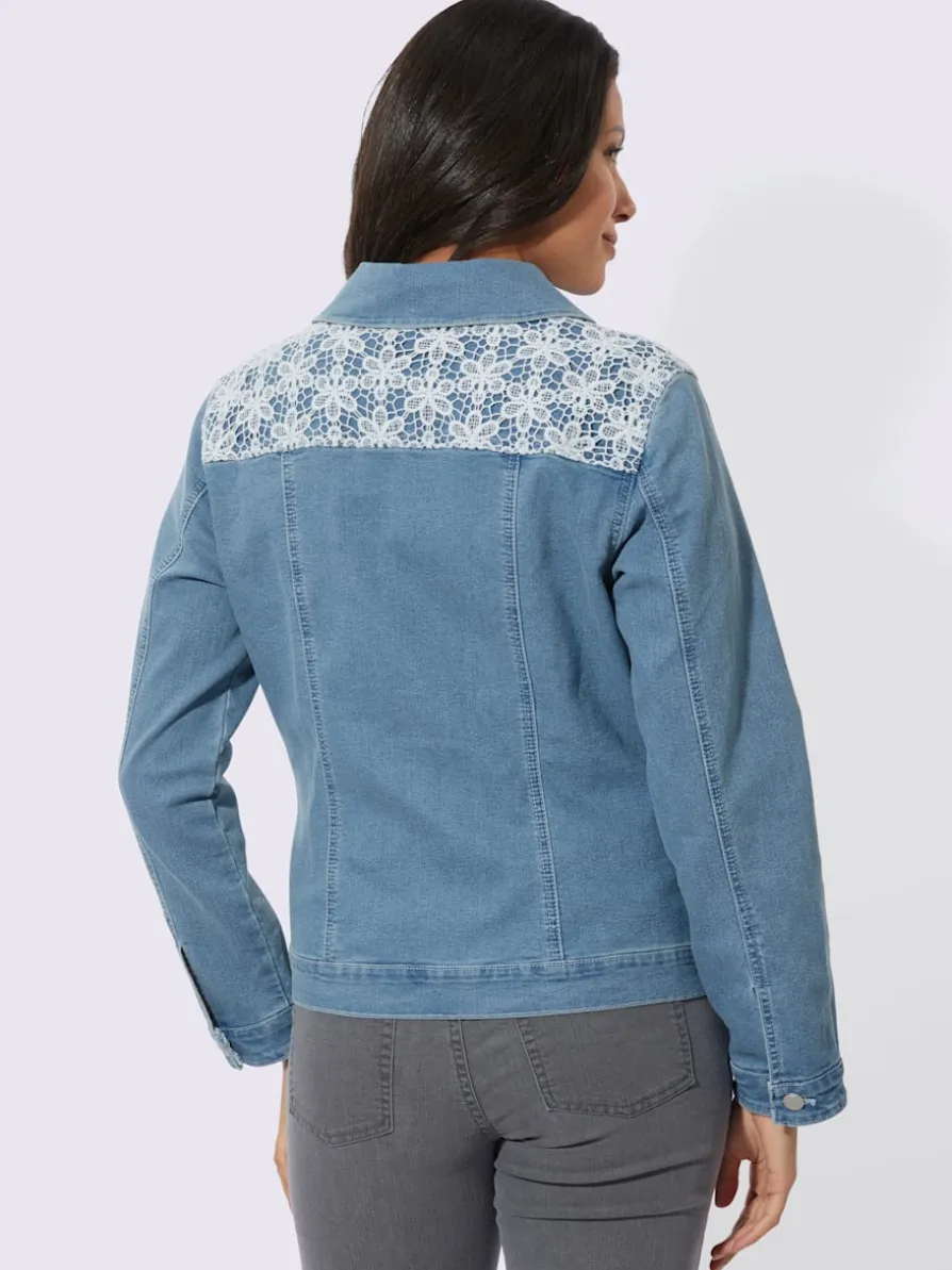 Veste en jean dentelle crochetée