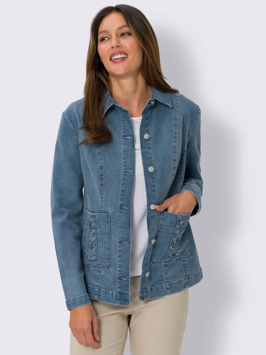 Veste en jean poches décoratives