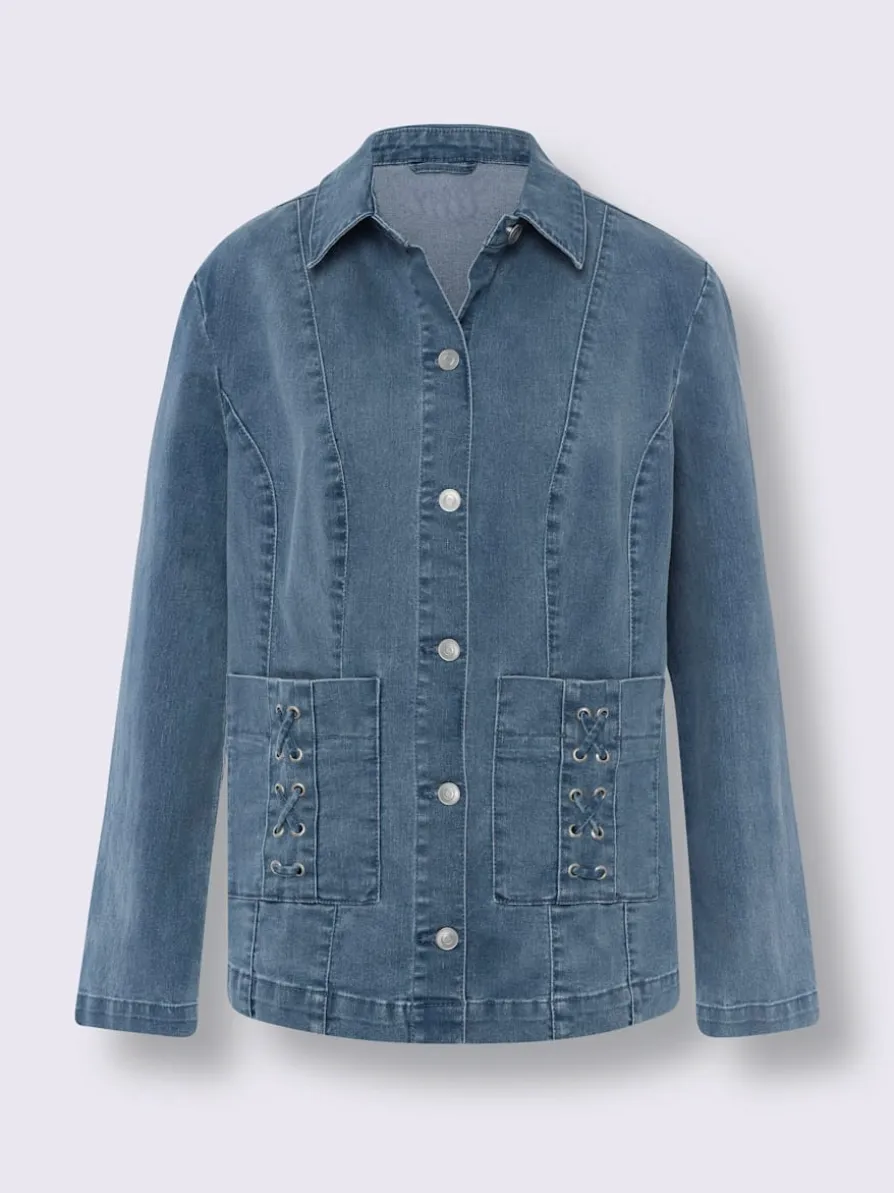 Veste en jean poches décoratives