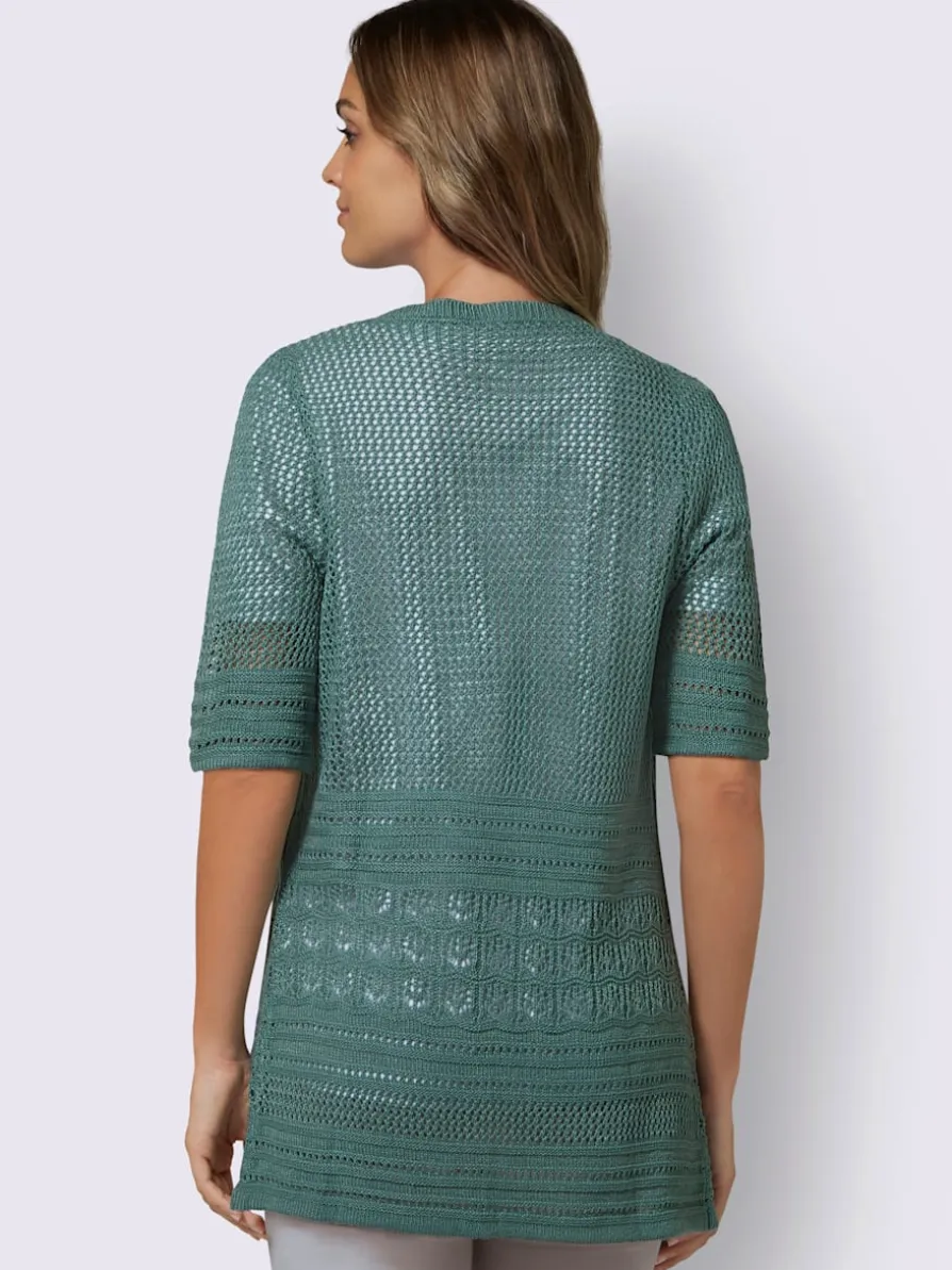 Veste en tricot ajouré motif ajouré intégral