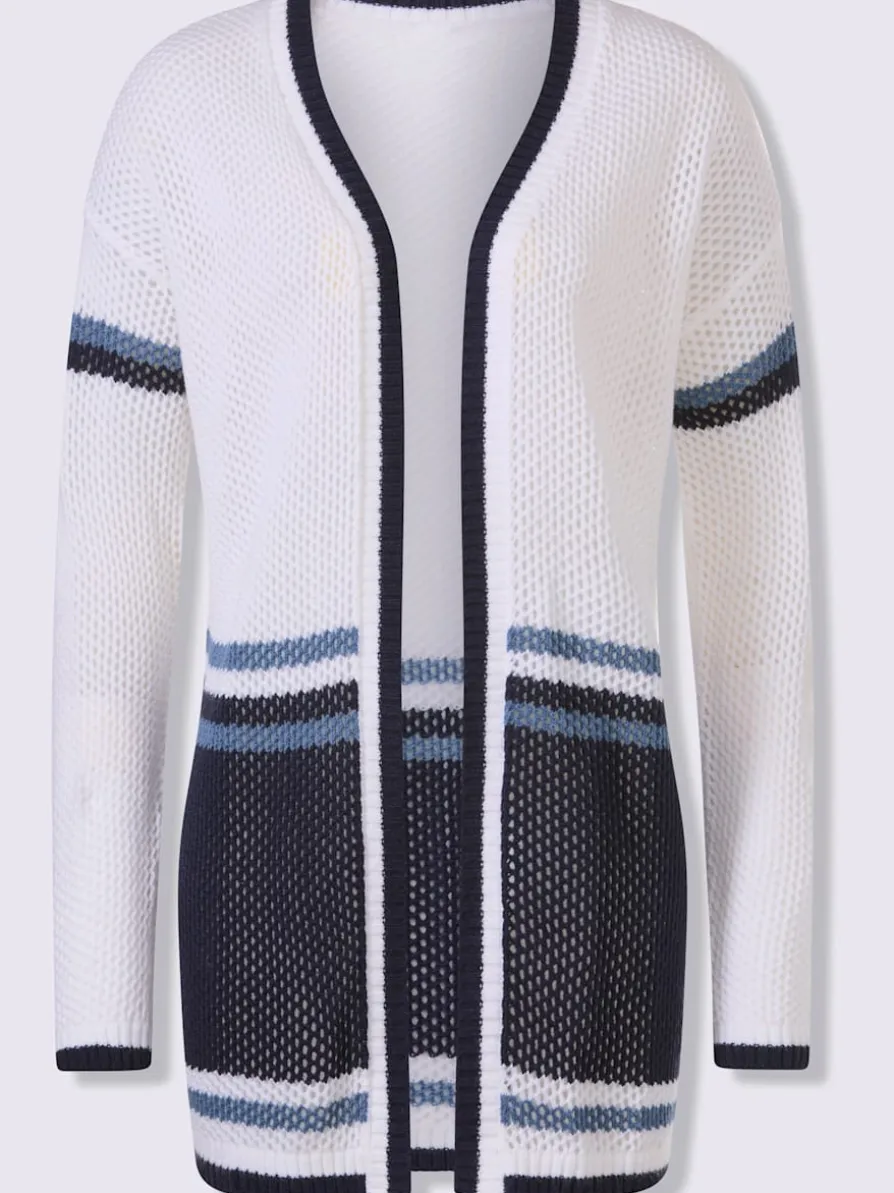 Veste en tricot ajouré motif ajouré léger