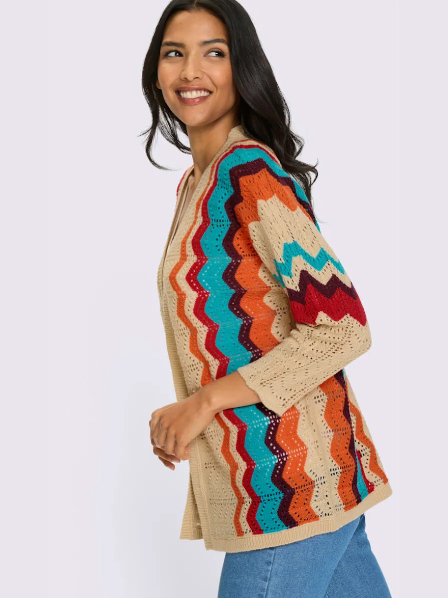 Veste en tricot ajouré superbe motif ajouré