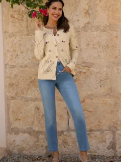 Veste en tricot ajouré superbe motif losanges ajouré