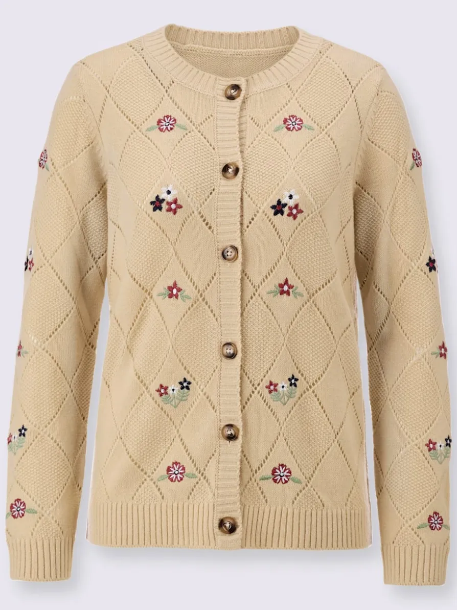 Veste en tricot ajouré superbe motif losanges ajouré