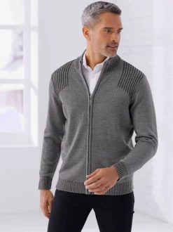 Veste en tricot aspect bicolore