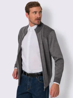 Veste en tricot aspect bicolore