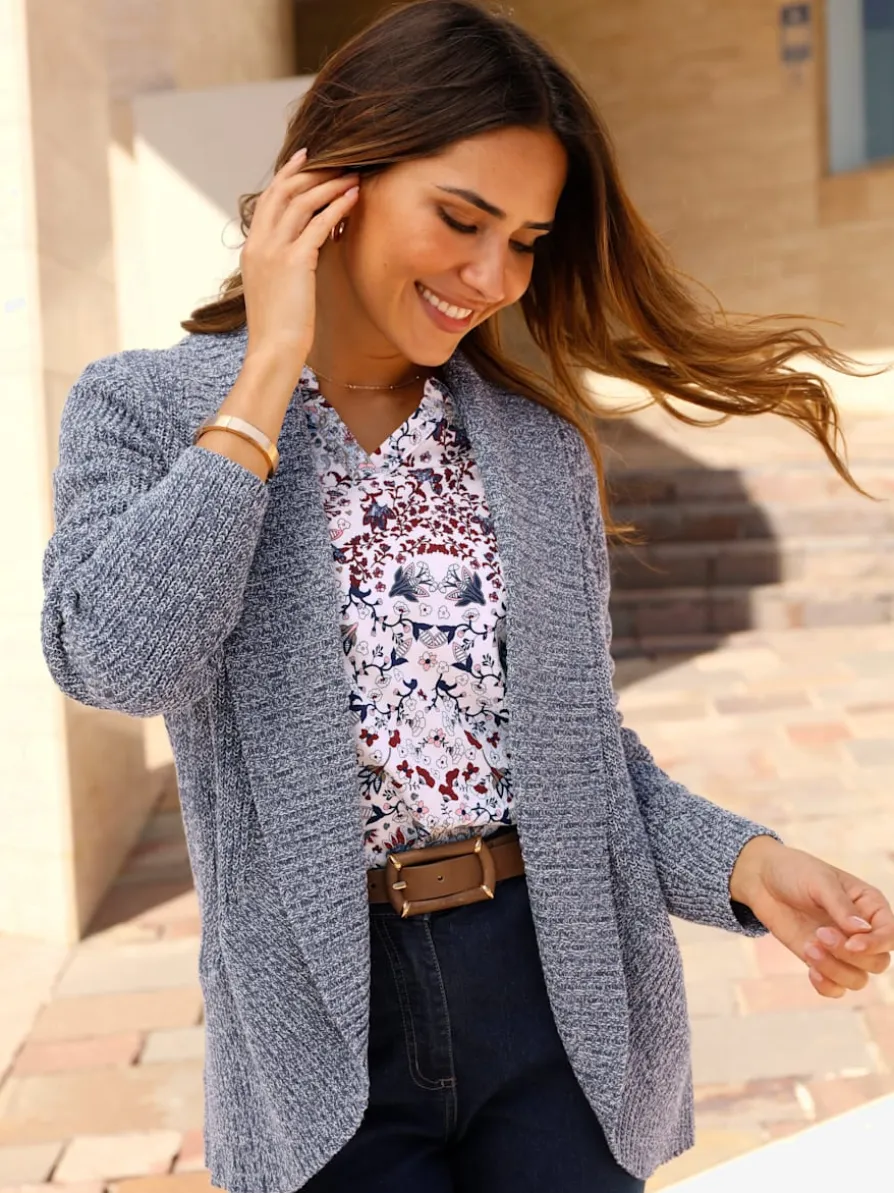 Veste en tricot col châle mode