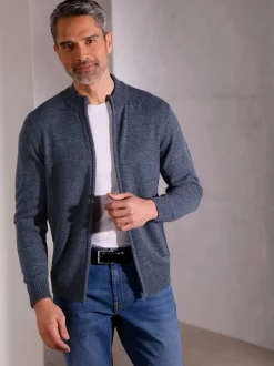 Veste en tricot col montant côtelé