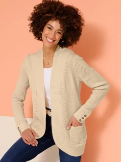 Veste en tricot coupe ouverte affinante