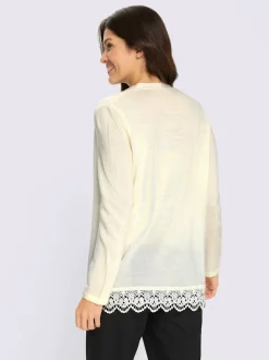 Veste en tricot dentelle à l'ourlet