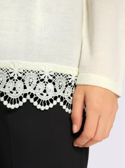 Veste en tricot dentelle à l'ourlet