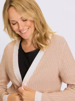 Veste en tricot encolure en v côtelée