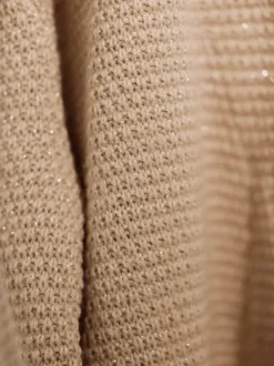 Veste en tricot fil argenté brillant couleur argenté
