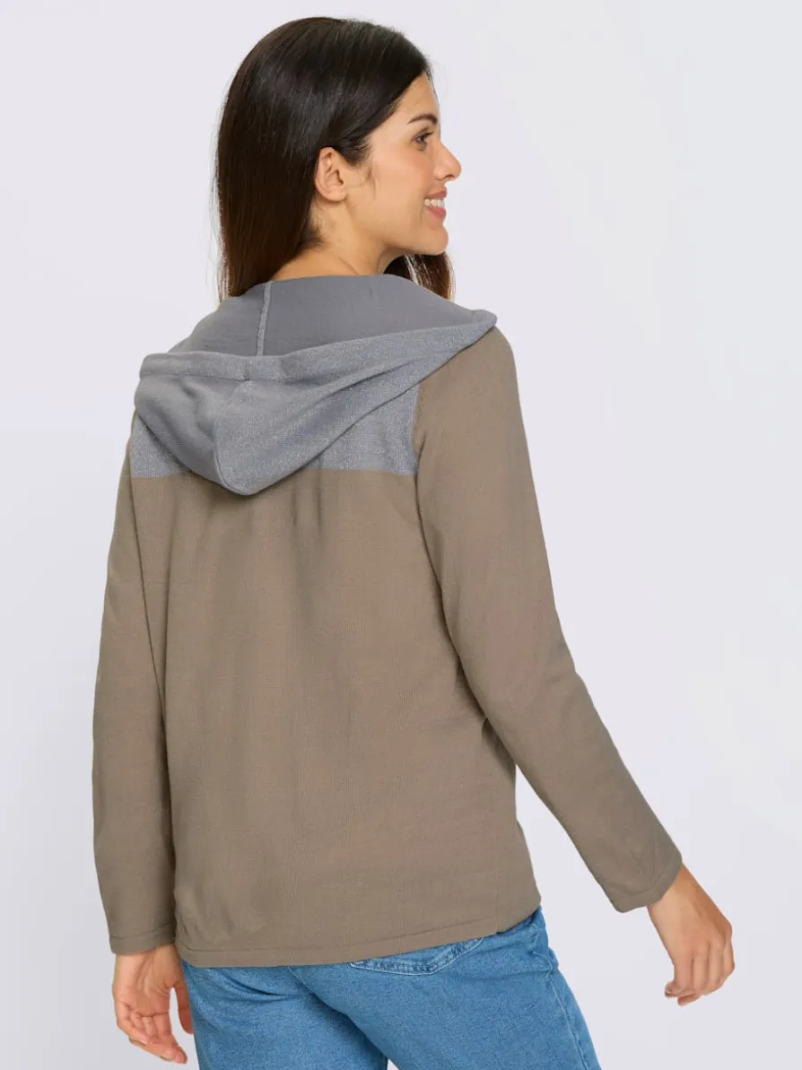 Veste en tricot fil argenté brillant couleur argenté