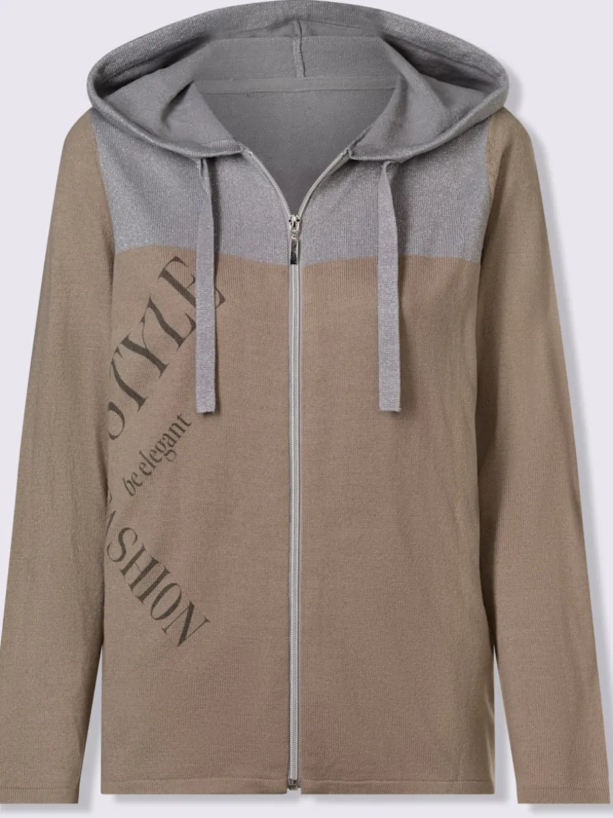 Veste en tricot fil argenté brillant couleur argenté