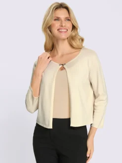 Veste en tricot fin boucle décorative