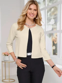 Veste en tricot fin boucle décorative