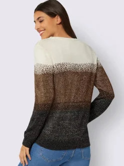 Veste en tricot jacquard fils brillants dorés