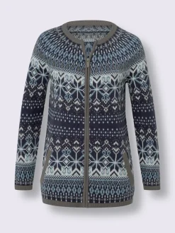 Veste en tricot jacquard joli motif norvégien