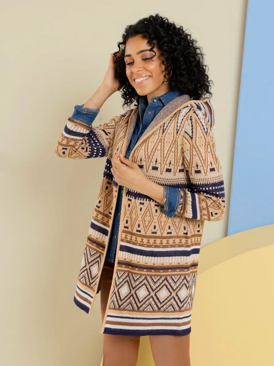 Veste en tricot joli motif norvégien