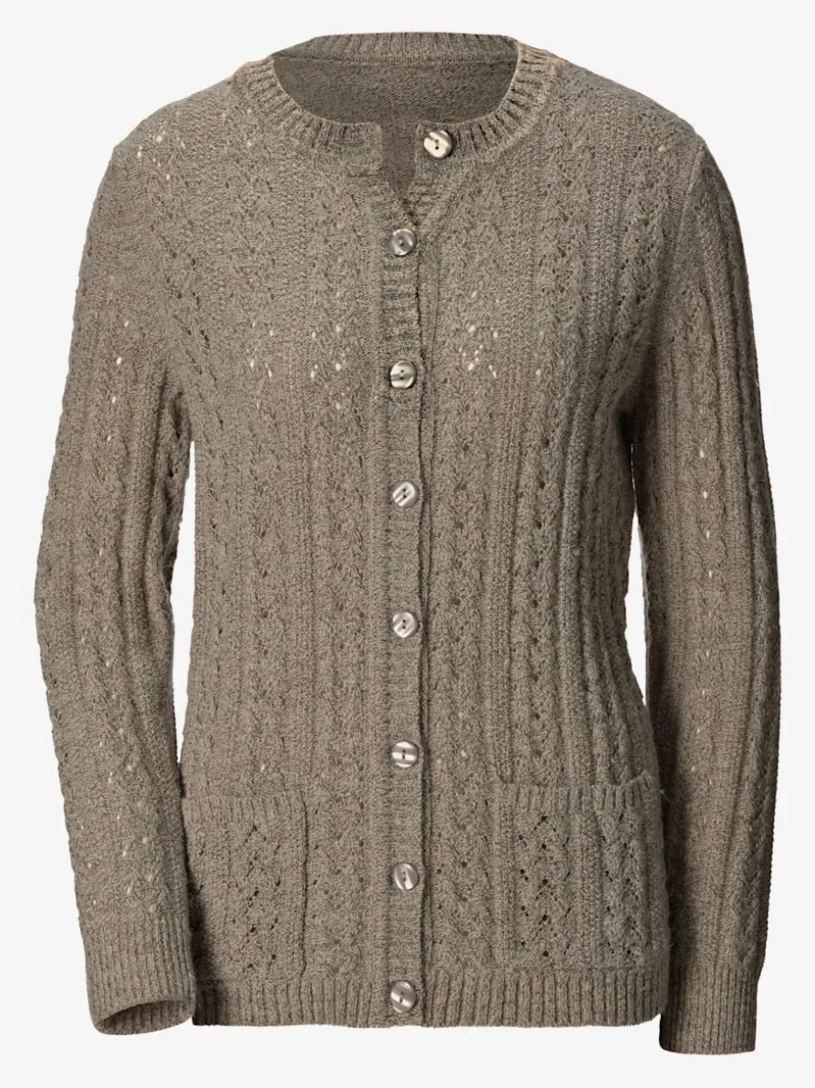 Veste en tricot à motif élégant poches