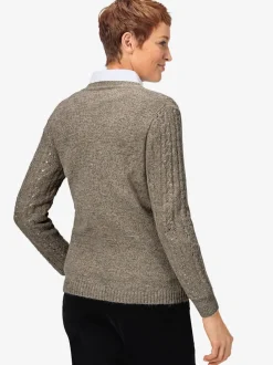 Veste en tricot à motif élégant poches