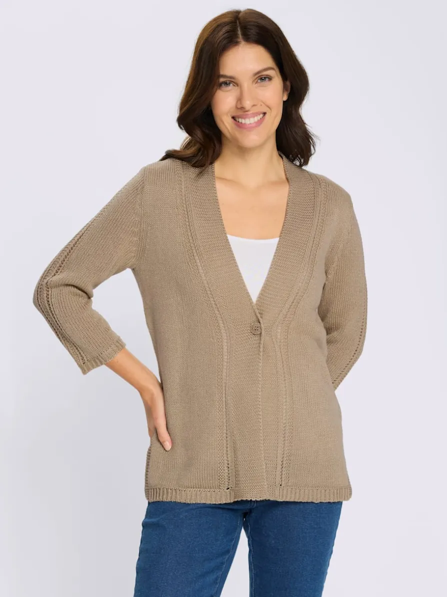Veste en tricot tricot ajouré aux manches