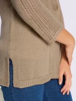 Veste en tricot tricot ajouré aux manches