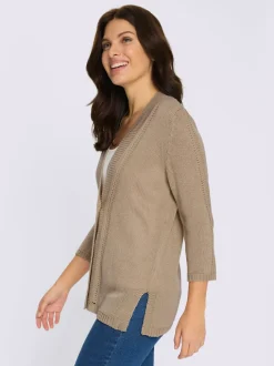 Veste en tricot tricot ajouré aux manches