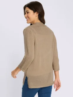 Veste en tricot tricot ajouré aux manches