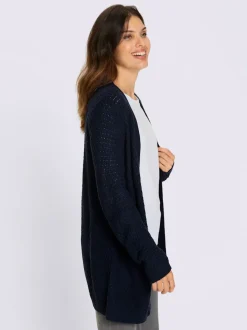 Veste longue en tricot coupe ouverte affinante