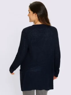 Veste longue en tricot coupe ouverte affinante