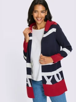 Veste longue en tricot forme ouverte et longue tendance