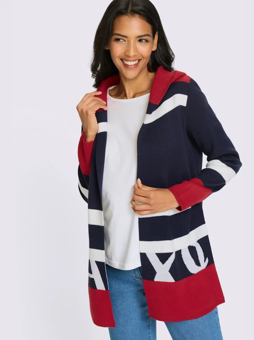 Veste longue en tricot forme ouverte et longue tendance