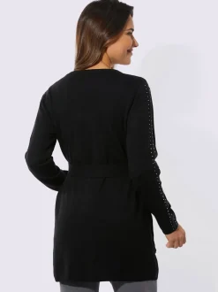 Veste longue en tricot forme ouverte et longue tendance