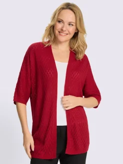 Veste longue en tricot manches chauve-souris 3/4