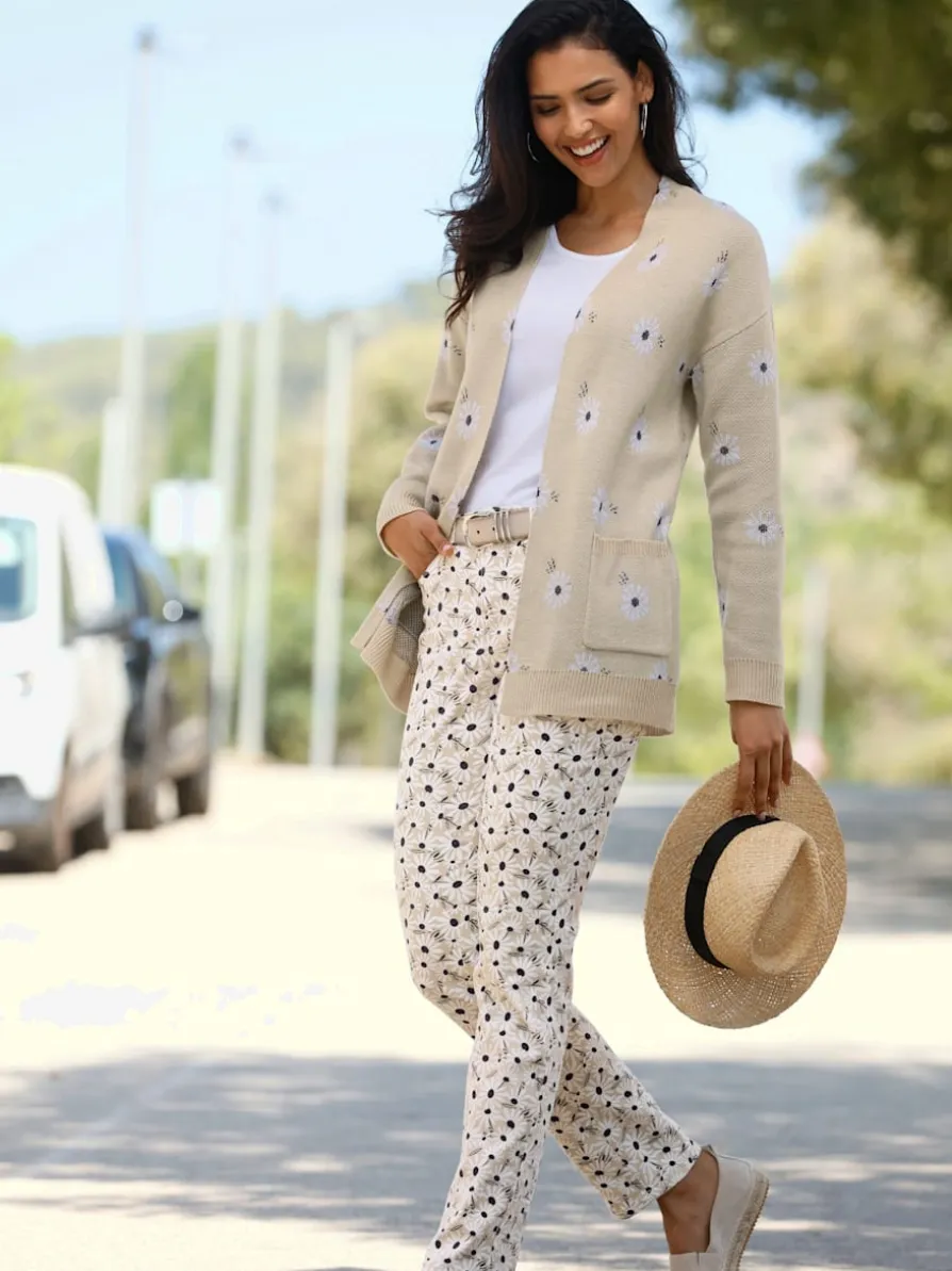 Veste longue en tricot tricot jacquard de qualité