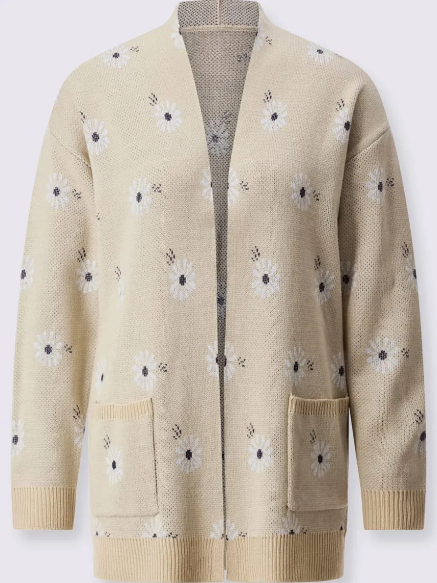 Veste longue en tricot tricot jacquard de qualité