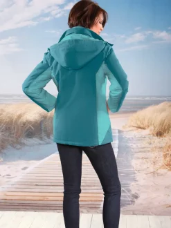 Veste microfibre col à revers montant avec capuche amovible