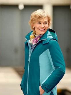 Veste microfibre col à revers montant avec capuche amovible